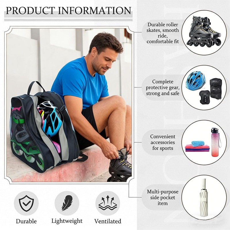 YBCCBY Roller Skate Bag, Oxford Cloth Ice Skate Storage Bag
