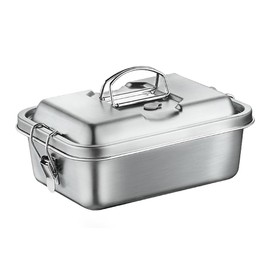 Stainless Steel Lunch Box, Large Capacity Compartment Sealed Leak-Proof Lunch Box, Portable 2-Layer Insulated Lunch Box with lid, with Safety Lock, Suitable for Travel, Work, Picnic