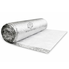3-in-1 Acoustic Premium Floor Underlayment - 200 sqft Roll - 3mm Thick EPE with Silver Foil Vapor Barrier with Tape - Moisture Barrier, Thermal Insulation, Sound Insulation (Silver Protect)