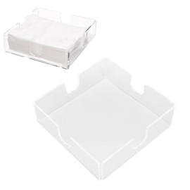 Acrylic Napkin Holder Square Transparent Table Tissue Dispenser Decorative Napkin Tray for Kitchen Restaurant Bar