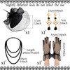 Black Tea Party Hat Gloves Women Fascinators Hats Gloves Pearl