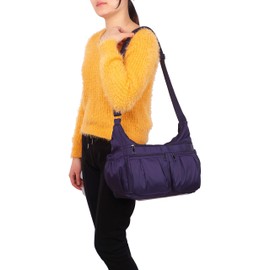 VOLGANIK ROCK Crossbody Purses for Women Shoulder Handbags Lightweight Waterproof Nylon Travel Bag Ladies Pocketbooks(Purple-Large)