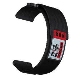 SQHYWJ- Adjustable Nylon Sport Watch Straps,20mm 22mm Tactical Nylon Watch Band (black 22mm)