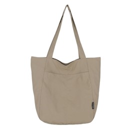 Maytopia TTB9882 Women's Nylon Tote Bag, Zipper Included, Lightweight, Large Capacity, A4, Lightweight, Zipper, Shoulder, Stylish, Tote for Work or School, Khaki