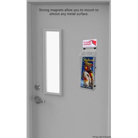 Brochure Box with Lid Metal Mount Clear Acrylic Outdoor Advertisement Holder Holds 4" x 9" Trifolds with Take One Sticker Hangs On Smooth Surfaces by Marketing Holders