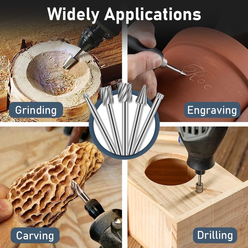 Engraving Router Bit Carving Bits, 20 PCS HSS Rotary Tool