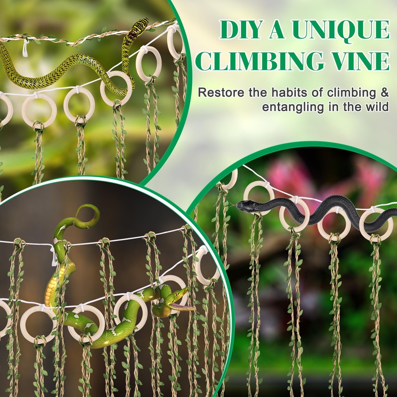 Coldairsoap Snake Climbing Vines with Reptile Plants Kit, Handcrafted Jungle