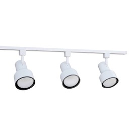 NICOR Lighting 4 Ft. White 3-Light 75W Linear Track Lighting Kit Complete, H-Type [3-Wire] (10997WH)