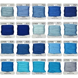 Premium Rainbow Color Embroidery Floss bobbins - Cross Stitch Threads - Friendship Bracelets Floss - Crafts Floss - 20 Bobbins Per Pack Embroidery Floss, Royal Blue Gradient