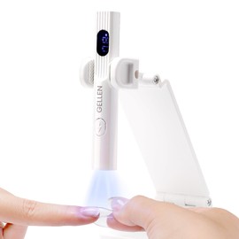 Gellen Portable Mini UV Light for Gel Nails, Handheld UV Nail Lamp with Base, 3 Timer Settings, LCD Display, Ideal for DIY Manicure & Salon Use