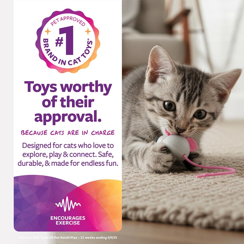 SmartyKat Marble Mouse Rolling Marble Cat Toy, Unpredictable Wobble Action