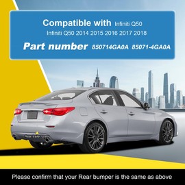 Car Rear Bumper Tow Hook Cover Compatible with Infiniti Q50 2014 2015 2016 2017 2018 Trailer Cover Cap 850714GA0A 85071-4GA0A Small Lid Towing Eye Cap