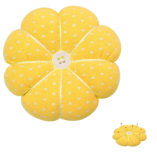 Jagowa 1 Piece Sewing Pin Cushion Pumpkin Shaped for DIY Crafts Quilting Needlework Sewing Accessories Wrist Pin Cushion (Yellow)