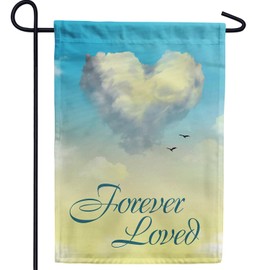 America Forever Garden Flag - Heavenly Love, Cemetery Memorial Religious Bereavement Double Sided 12.5" x 18" Decor, Seasonal Yard Outdoor Decorative Flag