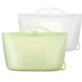 Bolsas esterilizadoras de botellas de viaje de silicona | Bolsas esterilizadoras de vapor de microondas de 2000 ml para biberones, extractor de leche y chupetes, bolsas esterilizadoras de vapor