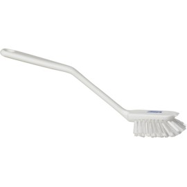 Vikan 42375 Fine Sweep Dish Brush, Polypropylene, Polyester Bristle, 10-1/2", White
