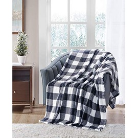 Charter Club Cozy Plush 50 inches x 70 inches Throw, Buffalo Black