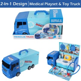 Toy Doctor Kit for Kids, Pretend Medical Station Set for Boys & Girls, Dentist Doctor Role Play Set for 3 4 5 6