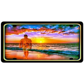 WORLD'S GREATEST SIGNS! 8"X12" INDOOR/OUTDOOR METAL LICENSE PLATE! MADE! TIKI BAR DECOR POOL HOT TUB ISLAND TIME JIMMY BUFFETT HAPPY HOUR 5 O'CLOCK SOMEWHERE MAN CAVE!