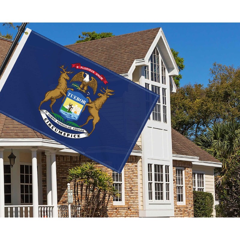 3×5 FT Michigan Flag, Large 100D USA State Outdoor Banner,Doube