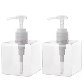 Pump Bottle, 8.5oz/250ml Refillable Plastic Empty Lotion Soap Dispenser Liquid Container for Shampoo or Body Wash, 2 Pack Clear