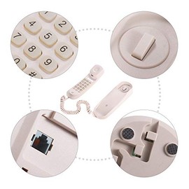 Zitainn Mini Escritorio con Cable Tel?fono Fijo Tel?fono de Pared Soporta Funciones de Silencio/pausa/espera/reinicio/flash/rellamada para la Oficina 