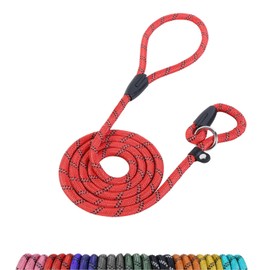 Loutep Slip Lead For Dogs-1.8m Long Rope Dog Leash With Reflective Stitching Slip On Easily With No Collar Or Harness Needed Anti-Choke Dog Slip Lead Ideal For Small Puppy Large & Medium Dogs Training
