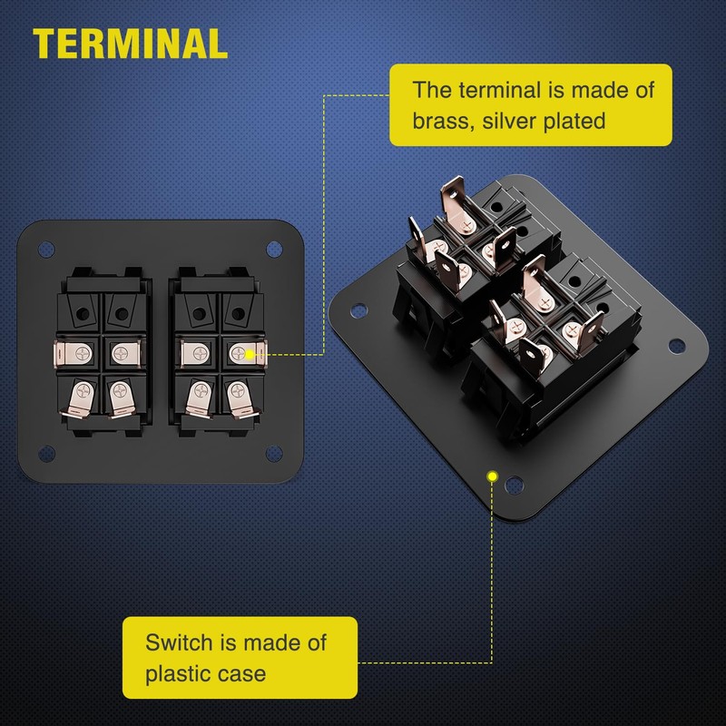 Nilight 2 Gang ON-Off Switch Panel 4 PIN DPST Toggle