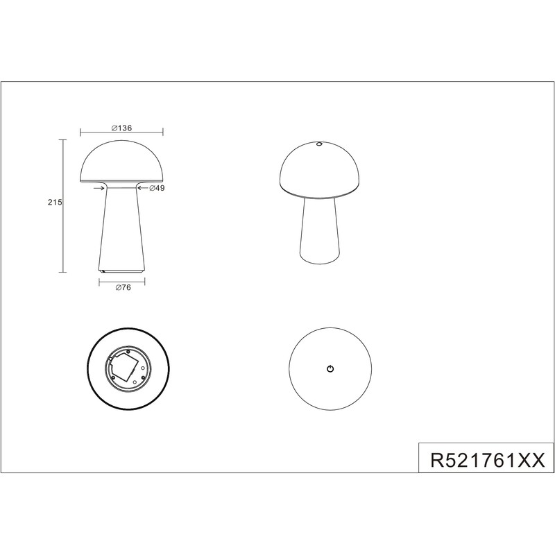 Reality Leuchten Lennon R52176101 LED Outdoor Table Lamp Plastic White