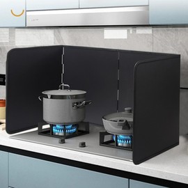 Foldable Grease Splatter Guard, Splatter Guard for Frying Non-Stick 3 Sided Stainless Steel Oil Splatter Screens Protector For Stove Top Wall Gas Range Frying Pan (L: 30" x W: 11.61" x H: 15.75")