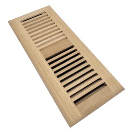 Homewell White Oak Wood Floor Register Vent Cover, Drop in Vent with Damper, 4x14 Inch, Unfinished