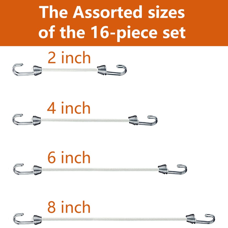 YELIER Mini Bungee Cords with Hooks. Versatile Outdoor Bungee Cord
