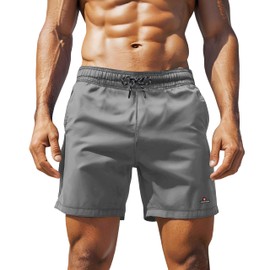 Höhenhorn Wellenmaster Men's Swimming Trunks, Quick-Drying Swimming Shorts, gray