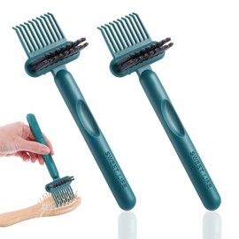 2Pcs 2-in-1 Hair Brush Cleaner & Remover Tool Brush Cleaning Tool Comb Cleaner Effective Hairbrush Cleaner Hair Brush Remover Rake for Man Woman Home Travel Salon Removing Hair Dust