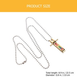 TEHAUX Decor Necklace for Men Choker Necklaces for Men Pendant Neck Chain Cross Pendant Metal Cross Craft Pride Neck Chain Pride Cross Necklace Titanium Steel Jewelry Male Man
