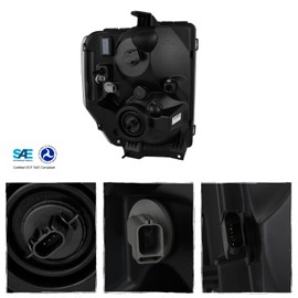 AKKON - Fit 2008-2017 Ford E150 E250 E35 E450 SuperDuty E550 F650 F750 [Halogen Aero Type] OE Headlights Black Set