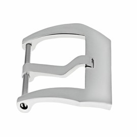 Ewatchparts 24MM PRE-V SCREW IN BUCKLES COMPATIBLE WITH PANERAI PAM 44MM LEATHER STRAP RUBBER BAND SHINY