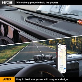 BESTAOO - Soporte para teléfono de salpicadero compatible con Jeep Wrangler JL 2024 2/4 accesorios interiores de puertas, soporte ajustable para teléfono celular de 360° (magnético)