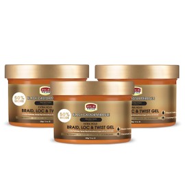 African Pride African Pride Black Castor Miracle Extra Hold Braid, Loc, Twist Gel (3 Pack) - Tames Frizz & Controls Edges, No Parabens Sulfates, Mineral Oil, Petrolatum, Contains Black Castor & Coconut Oil, 12 oz