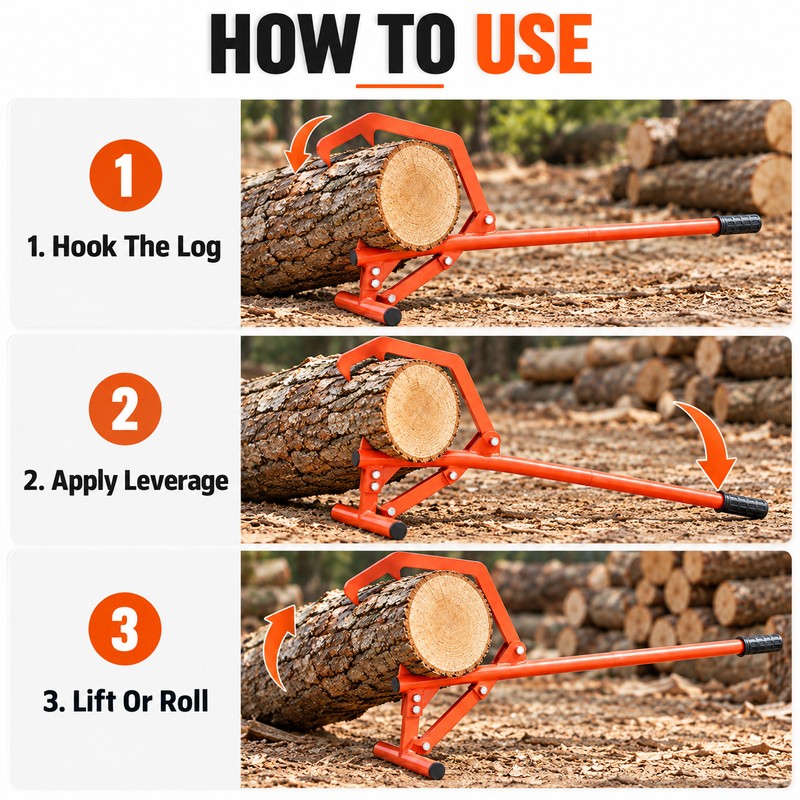 Timberjack Log Roller for Moving Logs – Adjustable Carbon Steel