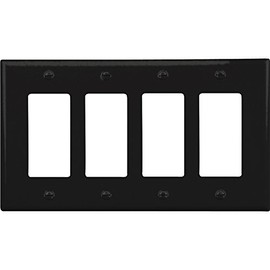 EATON Wiring PJ264BK Wall Plates, One Size, Black