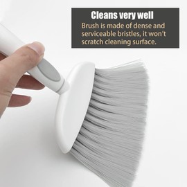 Dust pan, Mini Dustpan and Brush Set, Small Broom and Dustpan Set, Small Hand Broom and dust pan Set, Whisk Broom, Dust pan and Brush for Desk, Table, Home, Kitchen Necessities (Gray)
