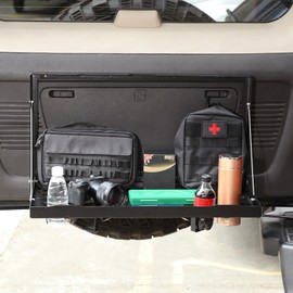 PIUGILH Fit for Hummer H3 Tailgate Table Rear Foldable Cargo Storage Shelf for Hummer H3 2005-2009, Aluminum Alloy, Storage Rack Accessories, Black,1PCS