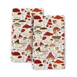 Wovoto Mushroom Dish Towels for Drying Dishes, Absorbent Decorative Kitchen Towels, Cute Hand Towels Tea Tewels for Kitchen Baking Bar Bathroom Decoration,Mushroom Gifts for Women