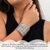 NovaCharm 3 Silver Upper Bangles - Chunky Cuff Bracelets in