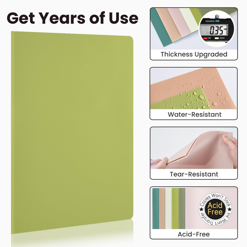 Sooez 6Pack Folders with Pockets, Pocket Folders with Extra Labels,