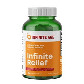 INFINITE AGE Infinite Relief Joint Support Supplement, 30 Count - Made in The USA, Vegan, Gluten Free, All-Natural - 250mg Turmeric Extract Plus 240mg Salicin from White Willow Bark