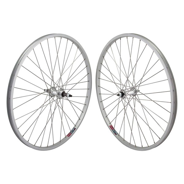 Wheel Master Front And Rear Bicycle Wheel Set 26 x 1.5 36H, Alloy, Bolt On, Silver