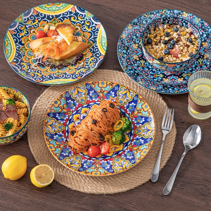 vancasso 12 Pieces Dinnerware Sets, Plates and Bowls Set, Porcelain