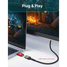 JSAUX 4K DisplayPort to HDMI Adapter 1Pack, DP PC to HDMI Monitor Converter Video UHD 2K@120Hz,4K@30 DP to HDTV Male to Female Uni-Directional Adapter Compatible for Dell, Lenovo, HP,GPU, AMD -Red